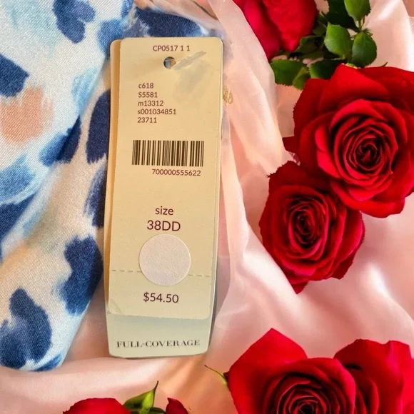 Cacique Leopard Print Blue, White & Pink Bra - Picture 3 of 9